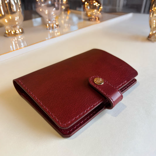 Florian 皮革護照夾 酒紅色