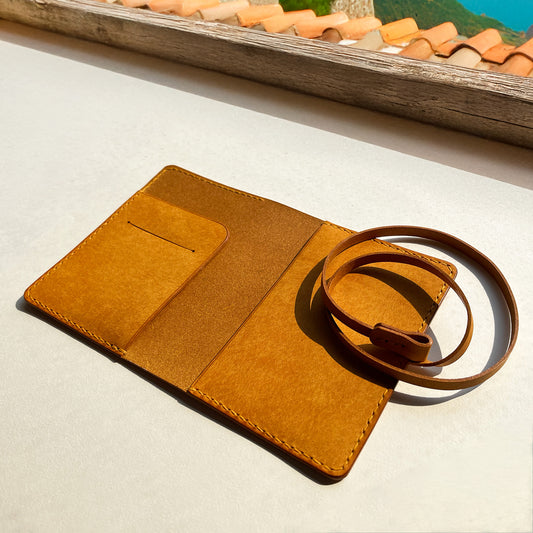 艾曼紐 皮革護照夾 Voyage系列 托斯卡尼黃