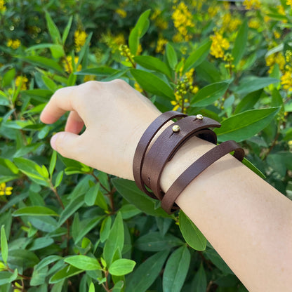 索菲 皮革手環 黑可可/星空黑/柏青色