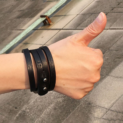 Angels 皮革手環 黑岩