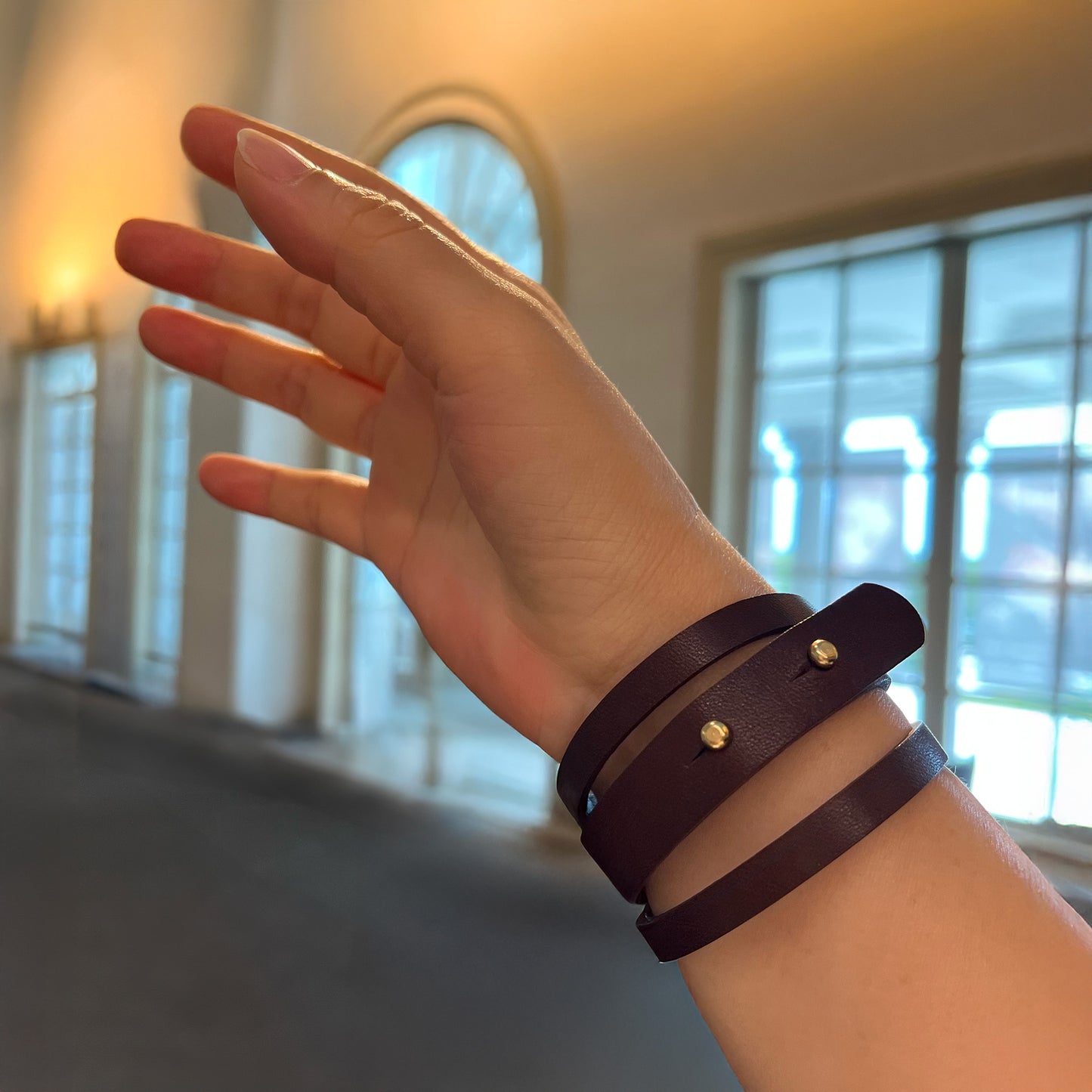 索菲 皮革手環 黑可可/星空黑/柏青色