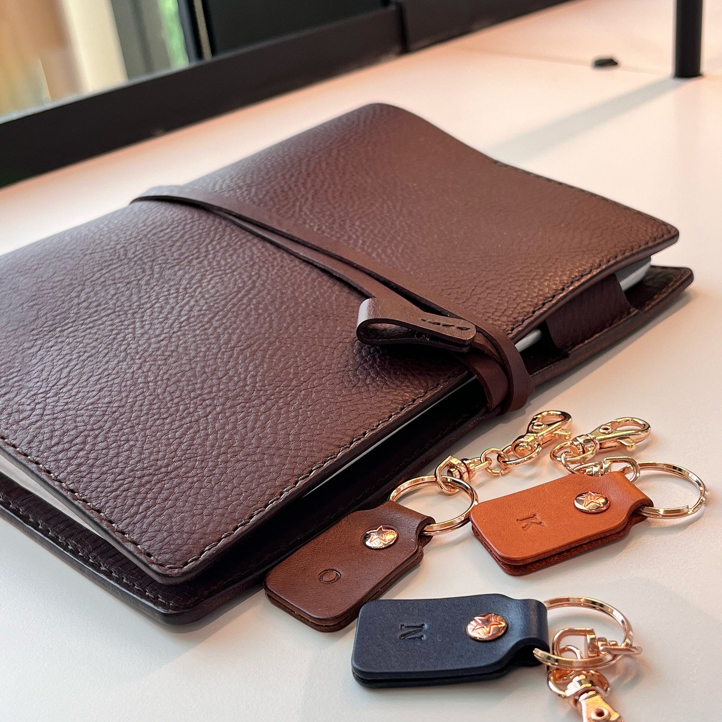 艾曼紐 A5 皮革六孔活頁筆記本封套 Espresso