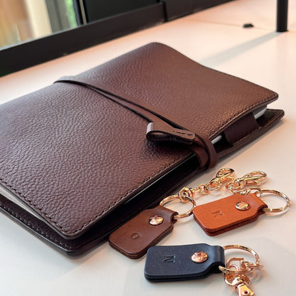 艾曼紐 A5 皮革六孔活頁筆記本封套 Espresso