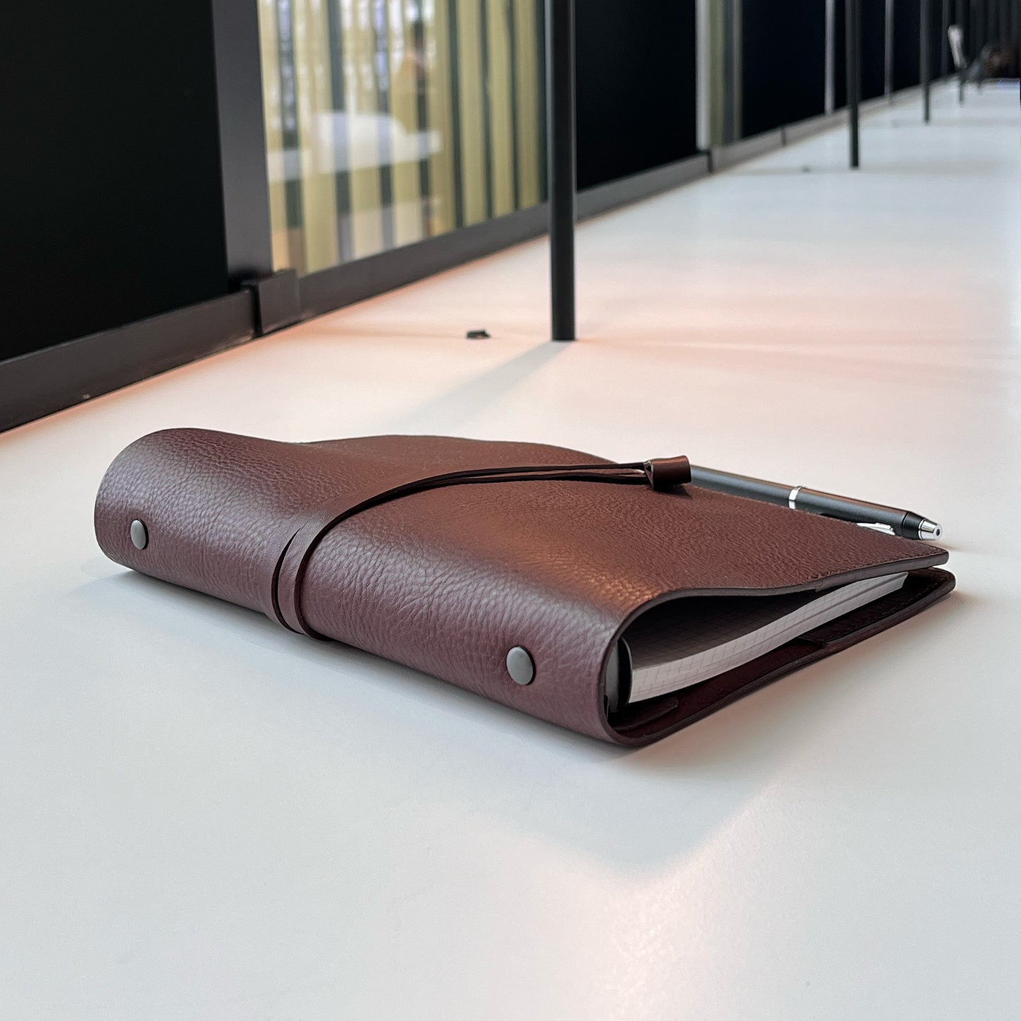 艾曼紐 A5 皮革六孔活頁筆記本封套 Espresso