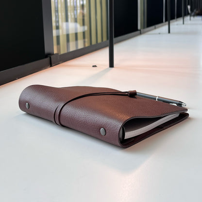 艾曼紐 A5 皮革六孔活頁筆記本封套 Espresso