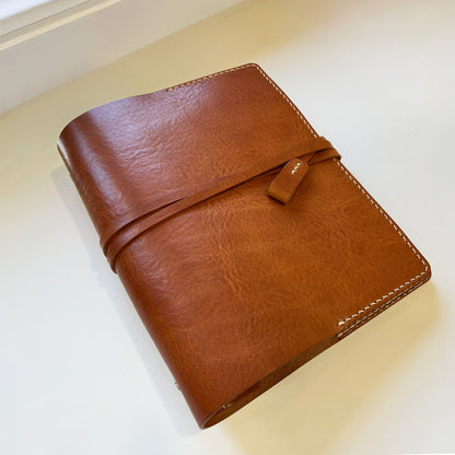 艾曼紐 A5 皮革六孔活頁筆記本封套 琥珀色