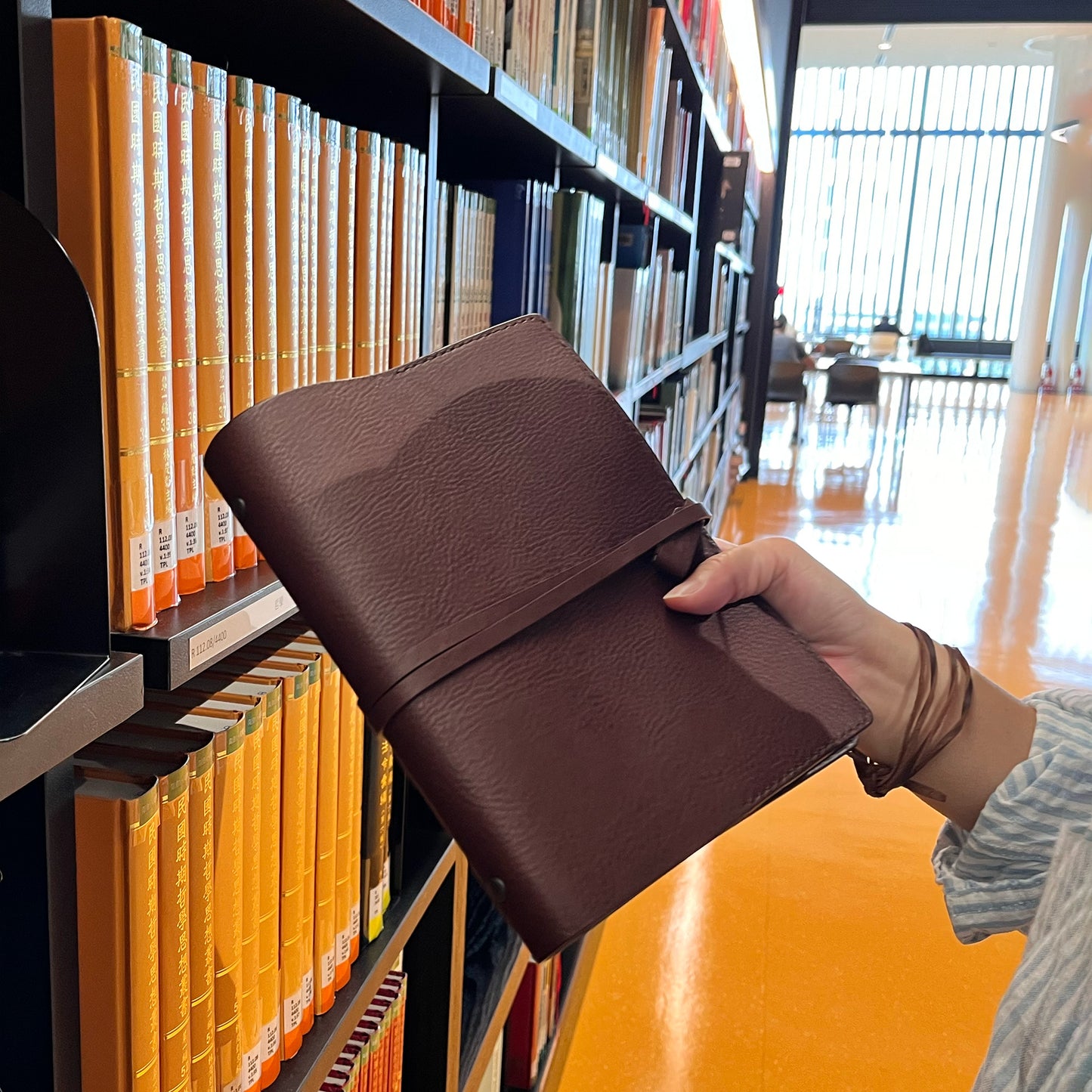 艾曼紐 A5 皮革六孔活頁筆記本封套 Espresso