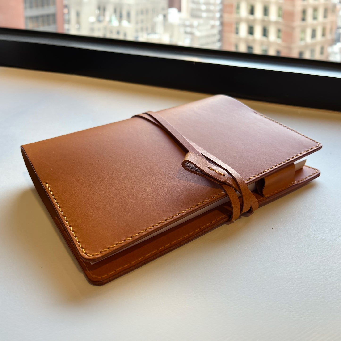 艾曼紐 A5 皮革筆記本封套 焦糖棕/可可色