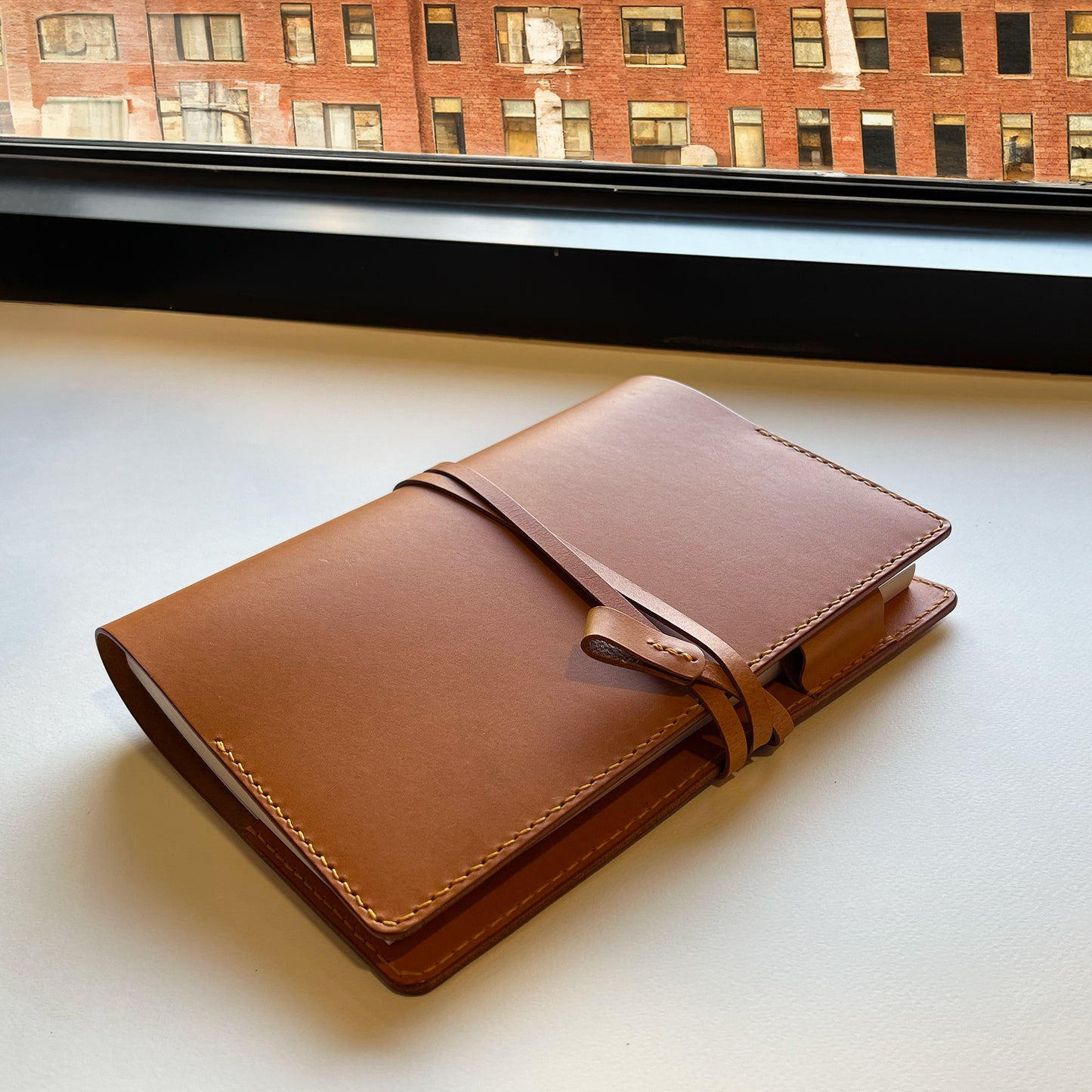 艾曼紐 A5 皮革筆記本封套 焦糖棕/可可色