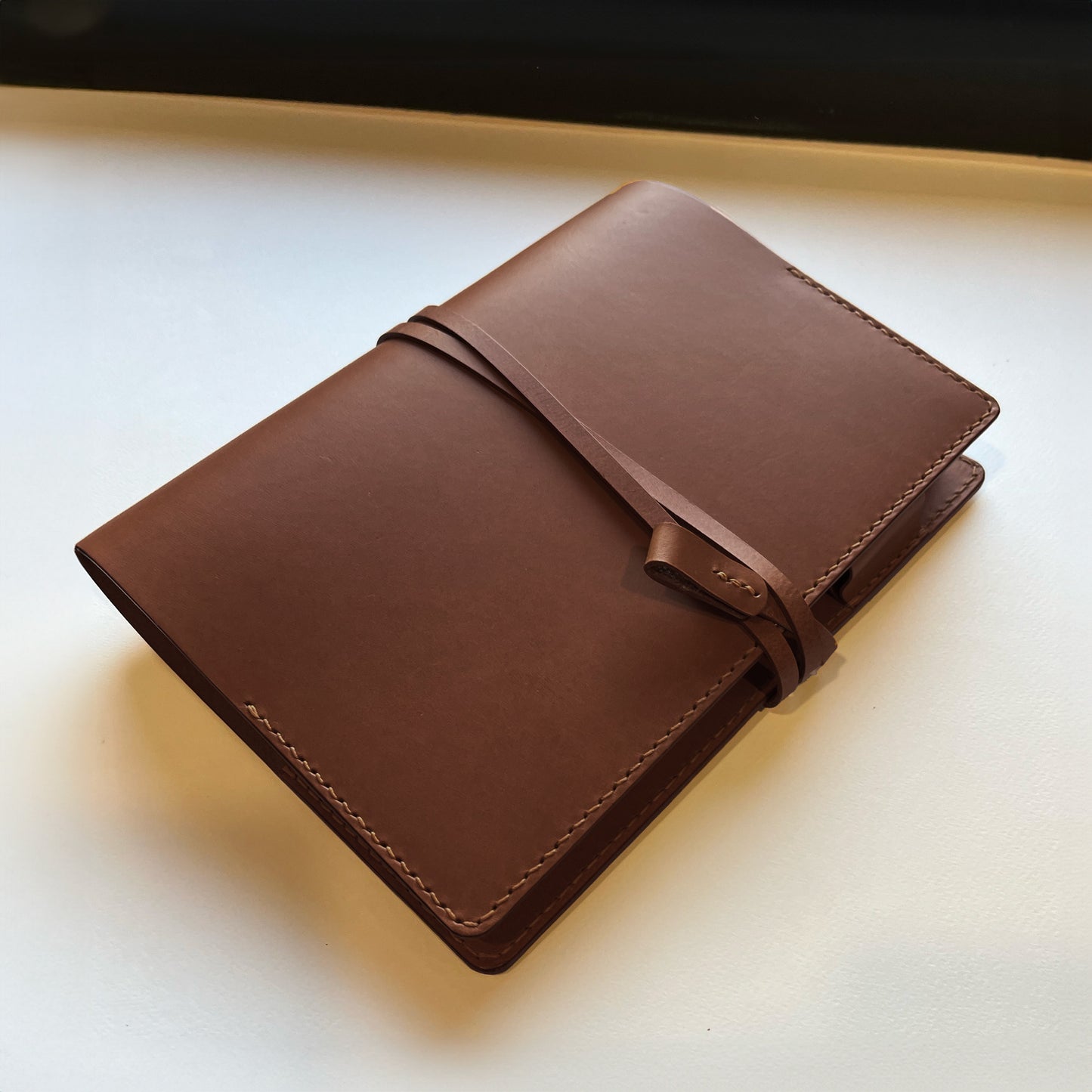 艾曼紐 A5 皮革筆記本封套 焦糖棕/可可色