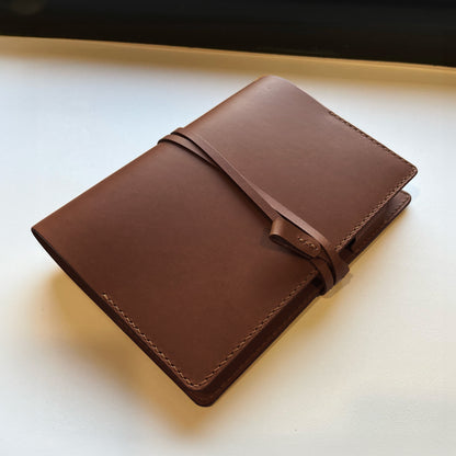 艾曼紐 A5 皮革筆記本封套 焦糖棕/可可色