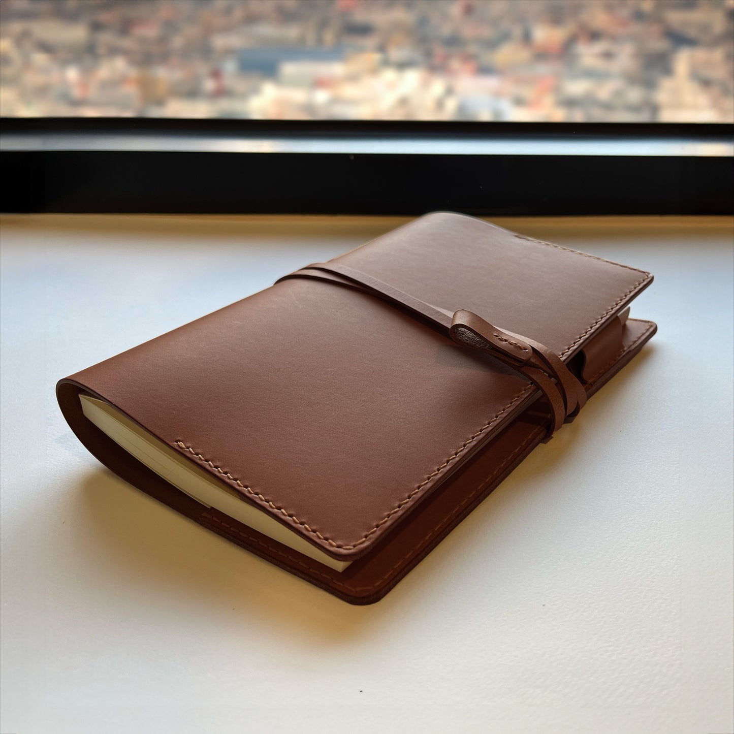 艾曼紐 A5 皮革筆記本封套 焦糖棕/可可色