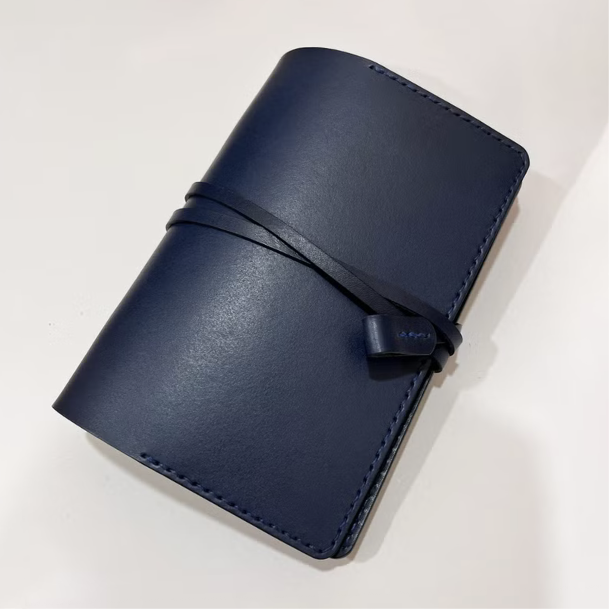 艾曼紐 A6 皮革六孔活頁筆記本封套 航海藍