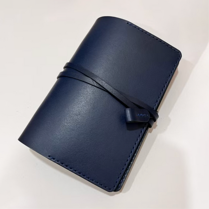 艾曼紐 A6 皮革六孔活頁筆記本封套 航海藍