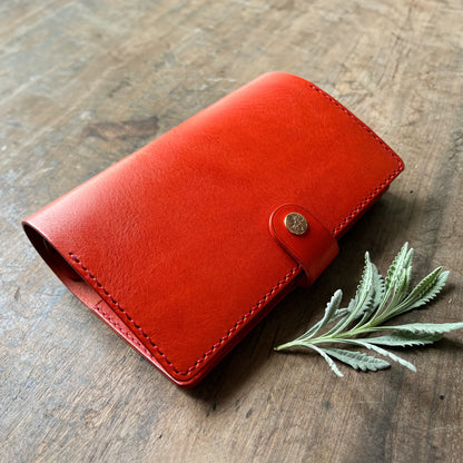 Kyoto A6 皮革六孔活頁筆記本封套 皇家玫瑰紅