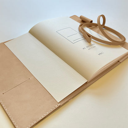 艾曼紐 A6 皮革筆記本封套 橡木白