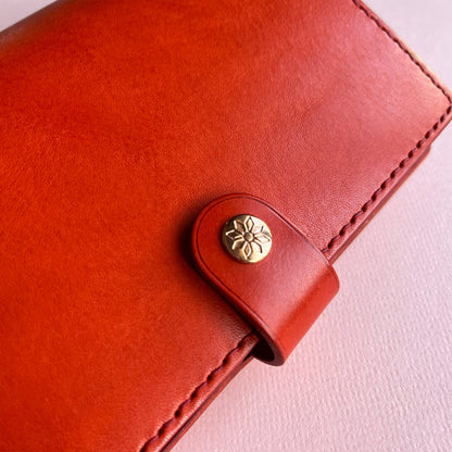 Kyoto A6 皮革六孔活頁筆記本封套 皇家玫瑰紅