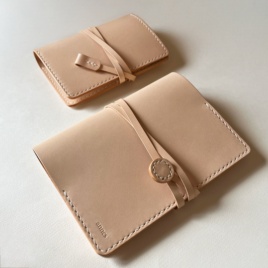 翡冷翠 A6 皮革筆記本封套 橡木白/岩灰色