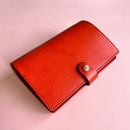 Kyoto A6 皮革六孔活頁筆記本封套 皇家玫瑰紅