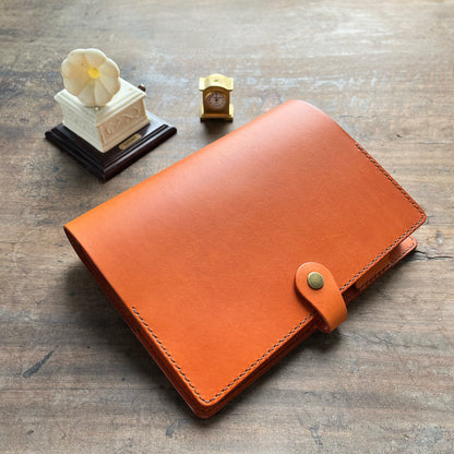 Accademia A5 皮革六孔活頁筆記本|手帳  橡木果實棕