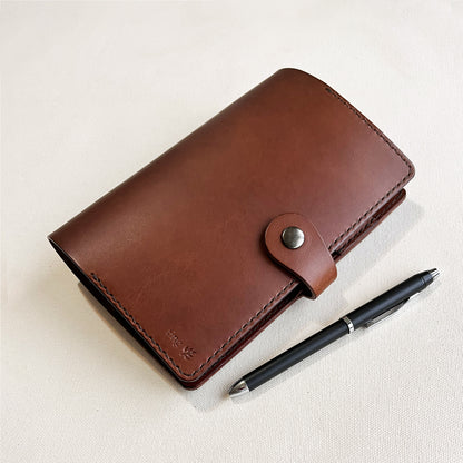 Accademia A6 皮革六孔活頁筆記本封套 秋栗色