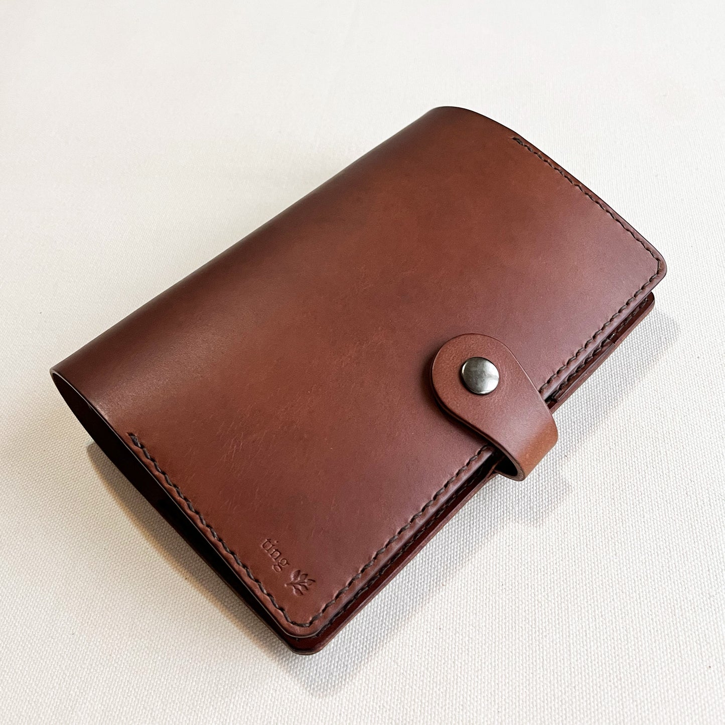 Accademia A6 皮革六孔活頁筆記本封套 秋栗色