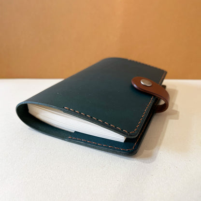 Accademia A6 皮革筆記本封套 森青色