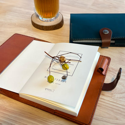 Accademia A6 皮革筆記本封套 橡木果實棕