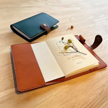 Accademia A6 皮革筆記本封套 橡木果實棕