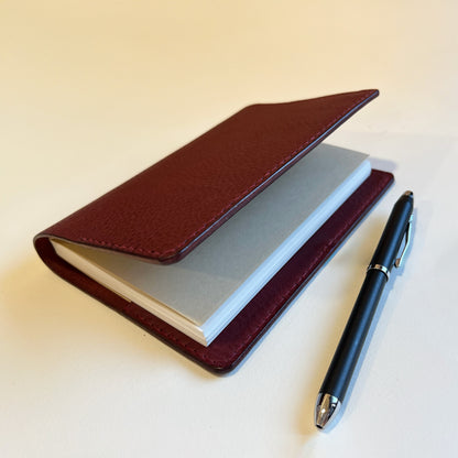 Journey A6 皮革筆記本封套 酒紅色
