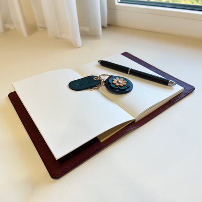 Journey A6 皮革筆記本封套 酒紅色