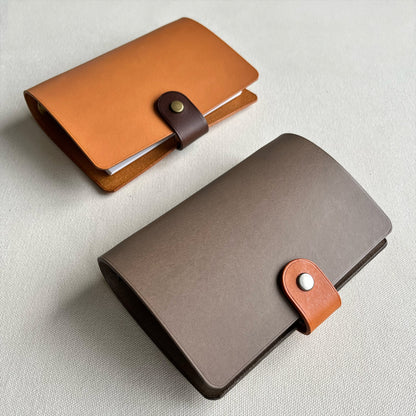 Kyoto A7 皮革六孔活頁筆記本封套  自然棕/岩灰色