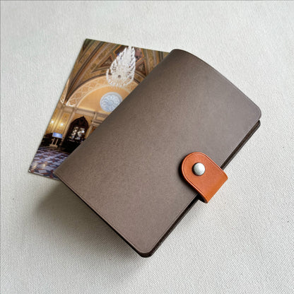 Kyoto A7 皮革六孔活頁筆記本封套  自然棕/岩灰色