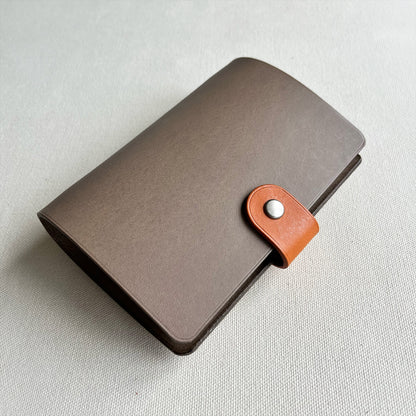 Kyoto A7 皮革六孔活頁筆記本封套  自然棕/岩灰色