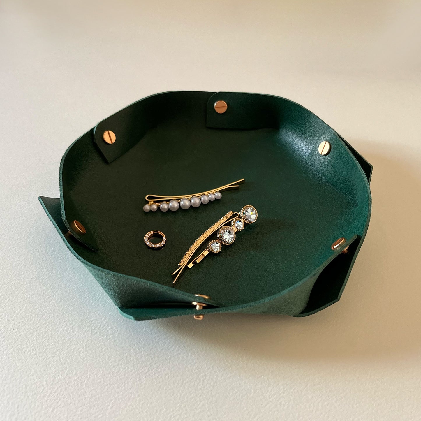 Leather Tray 六角皮革收納盤