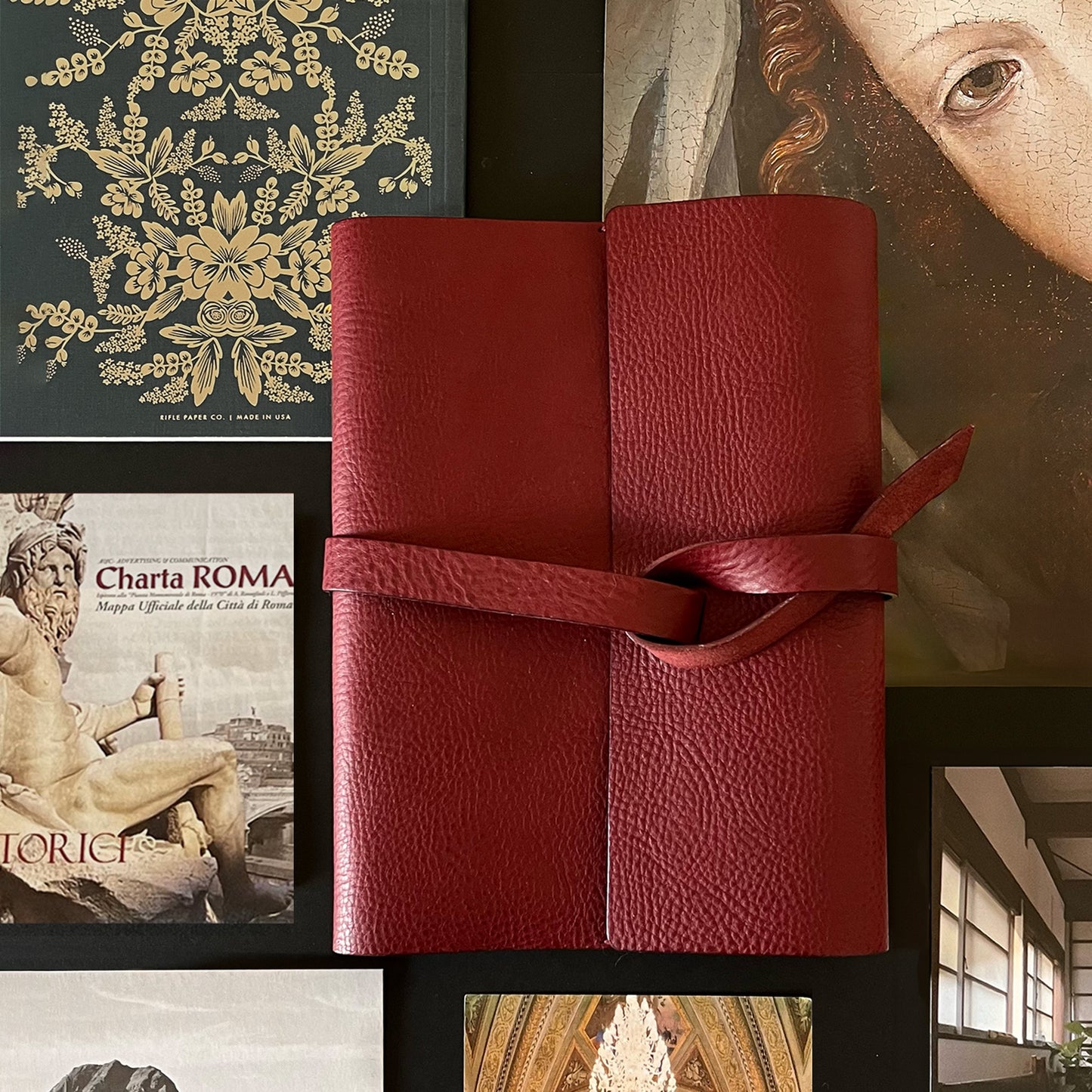 Roma A5 皮革筆記本封套 酒紅色/午夜黑/Espresso