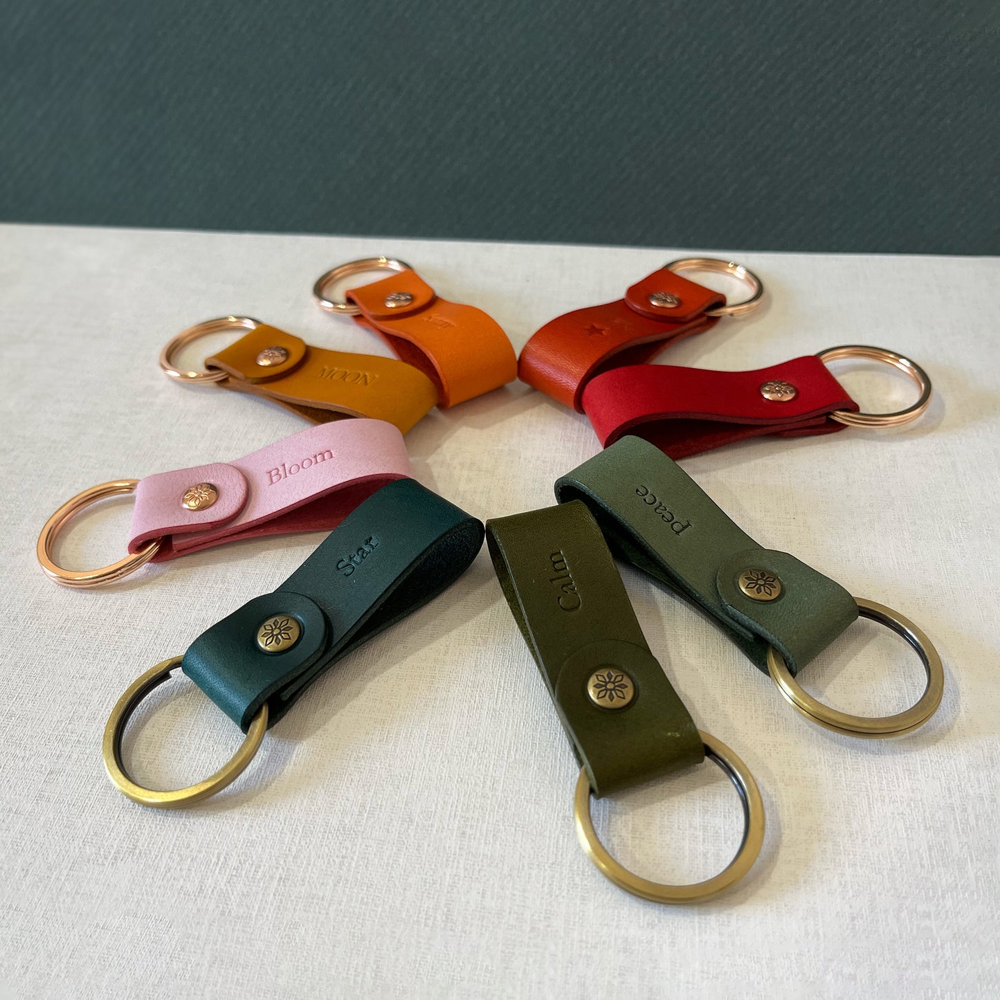 Cube 皮革鑰匙圈 花園系列 S/2  繽紛多色