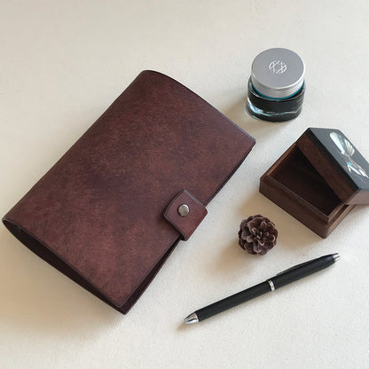 Uffizi A6 皮革六孔活頁筆記本封套 天使可麗露/雅典學院棕