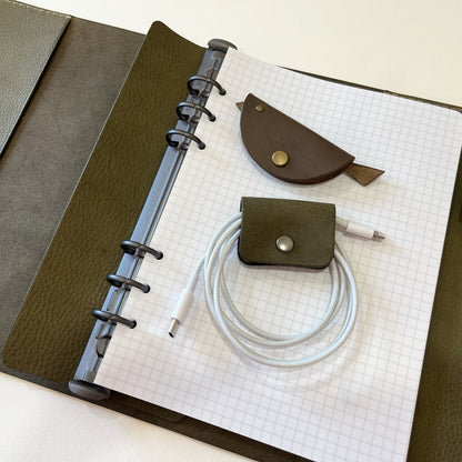 Urban A5 皮革六孔活頁筆記本|手帳  橄欖綠