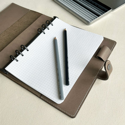 Urban A5 皮革六孔活頁筆記本|手帳 岩灰色